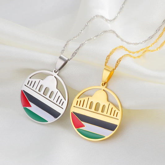 Al-Aqsa Mosque and Palestine Flag Pendant