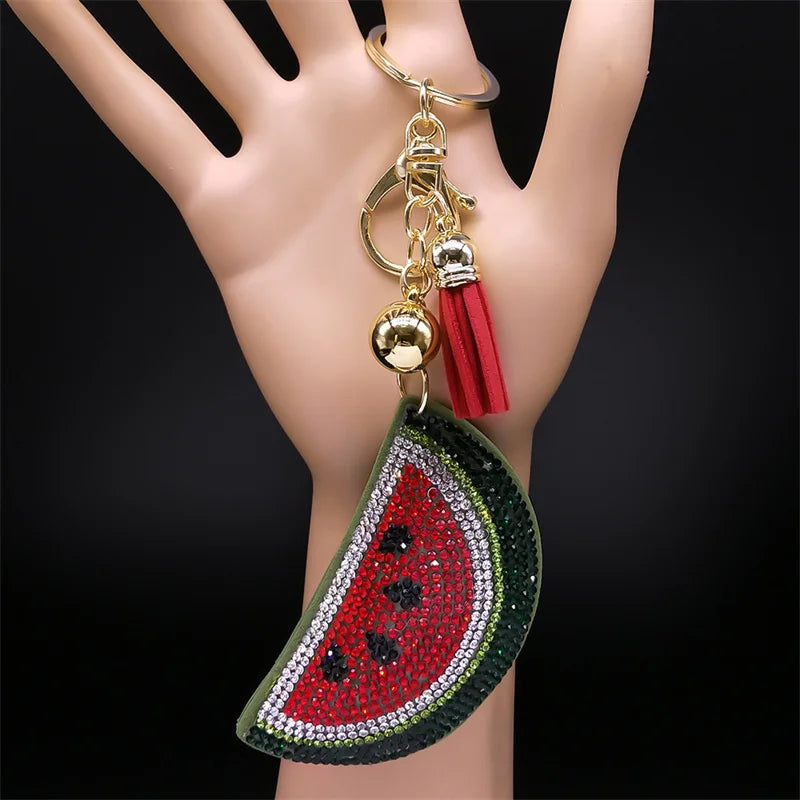 Watermelon Full Crystal Key Chain