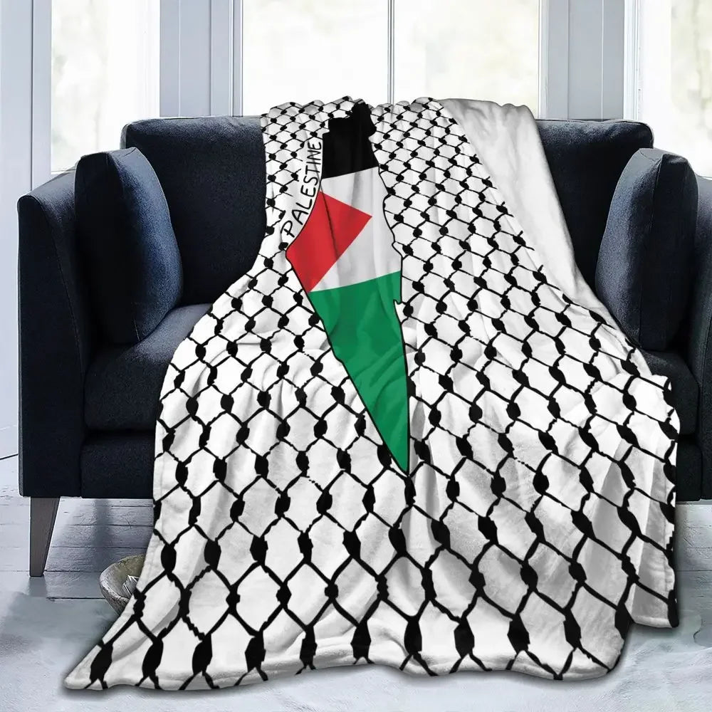 Palestine Map with Kufiya Blanket