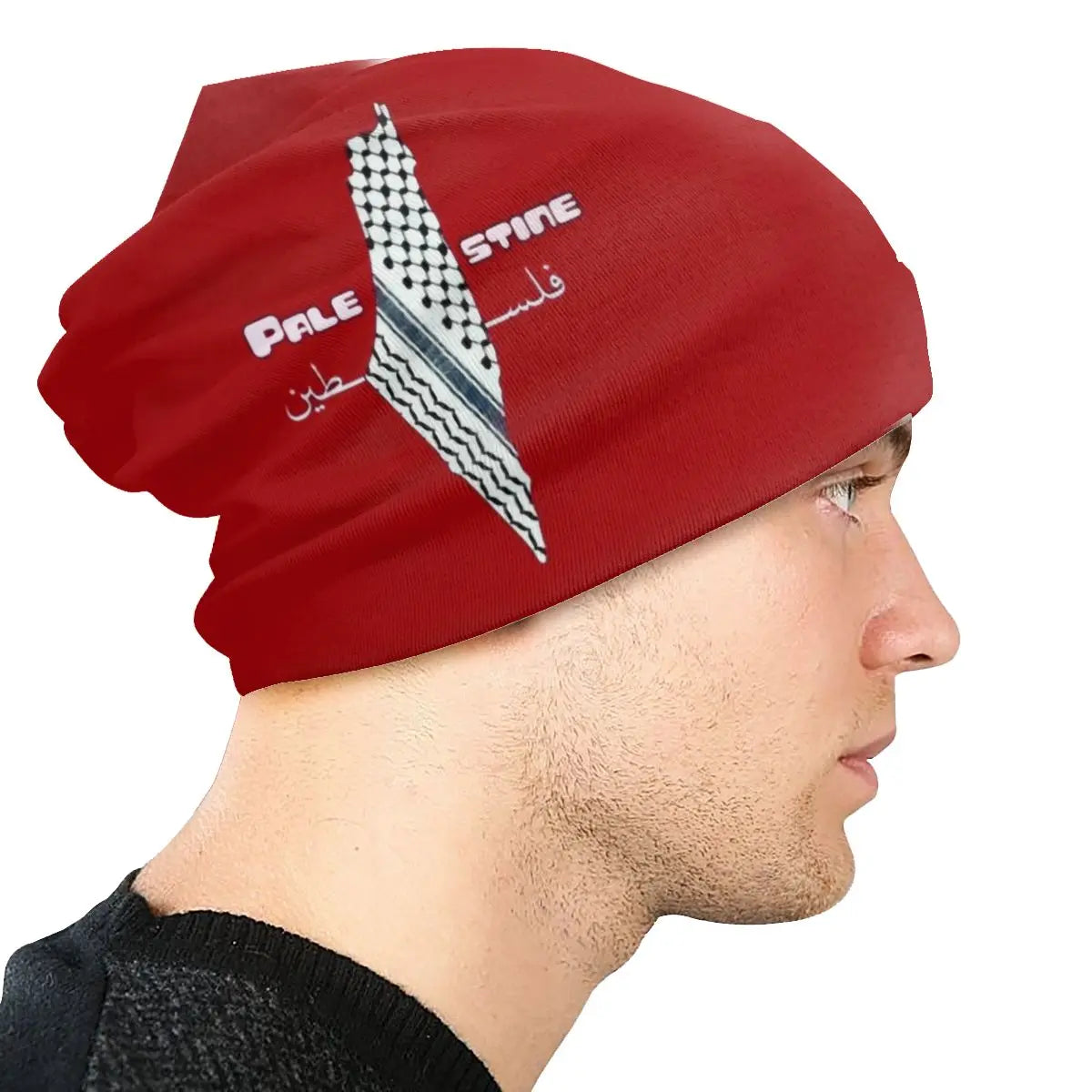 Palestine Kufiya Map Beanie