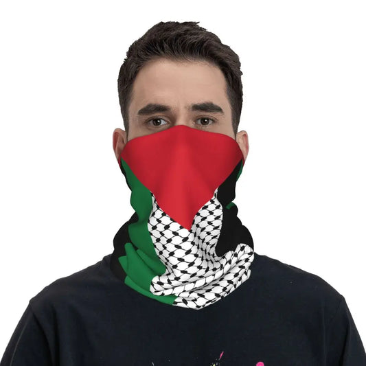 Palestine Flag with Kuffiyeh Pattern