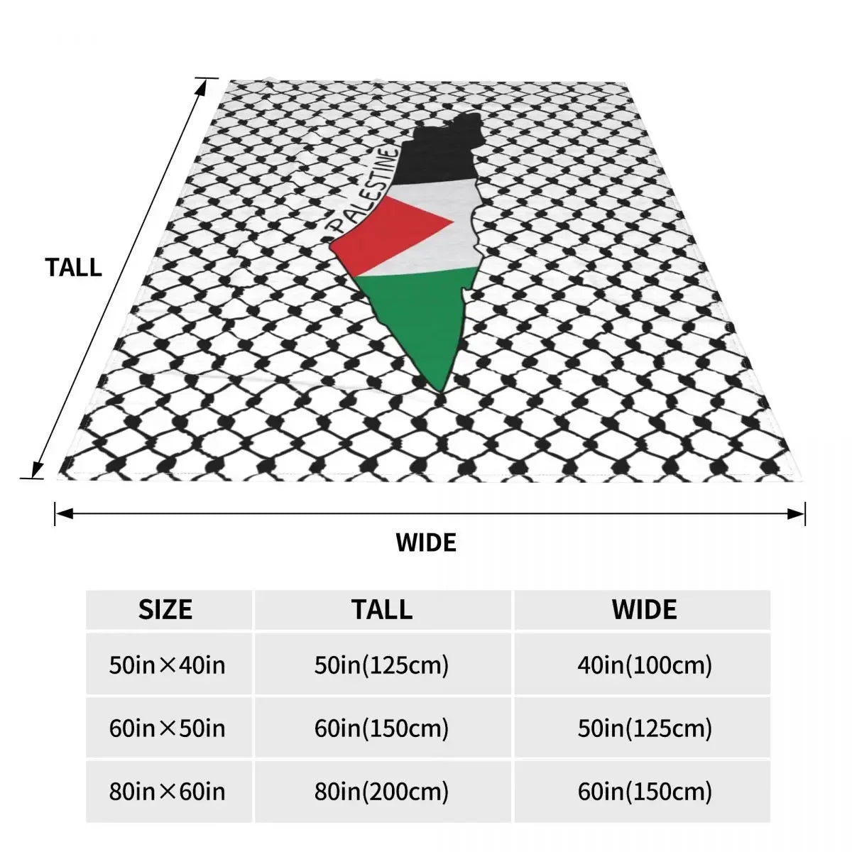 Palestine Map with Kufiya Blanket