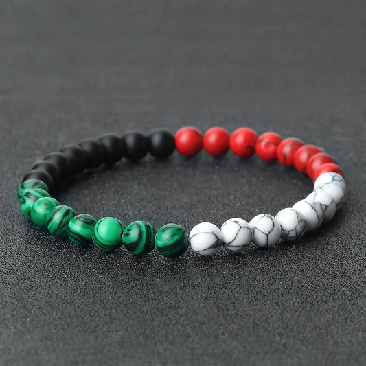 Palestine Flag 6mm Beaded Bracelet