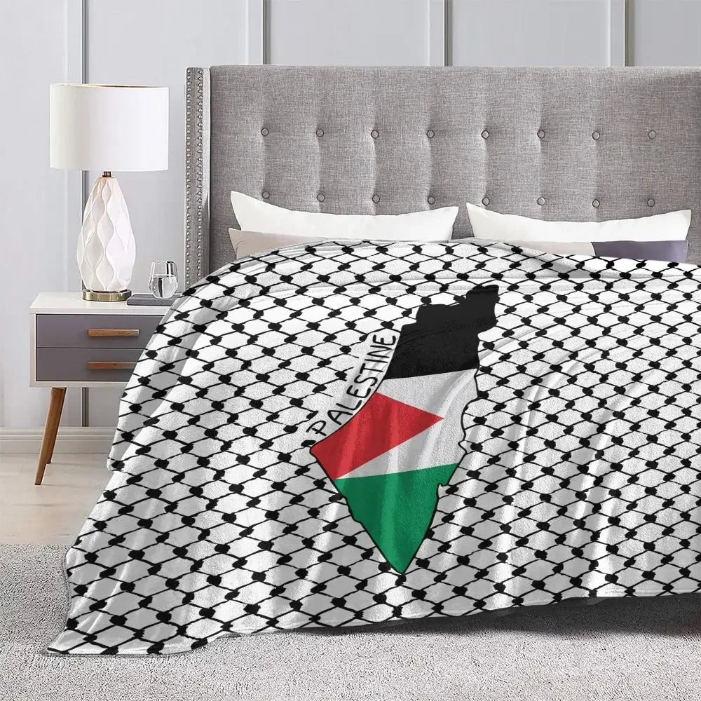 Palestine Map with Kufiya Blanket