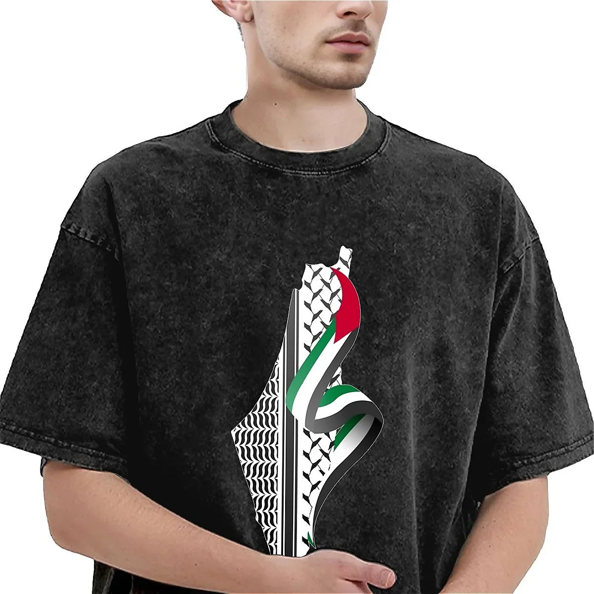 Palestinians kuffiyeh & Flag Map