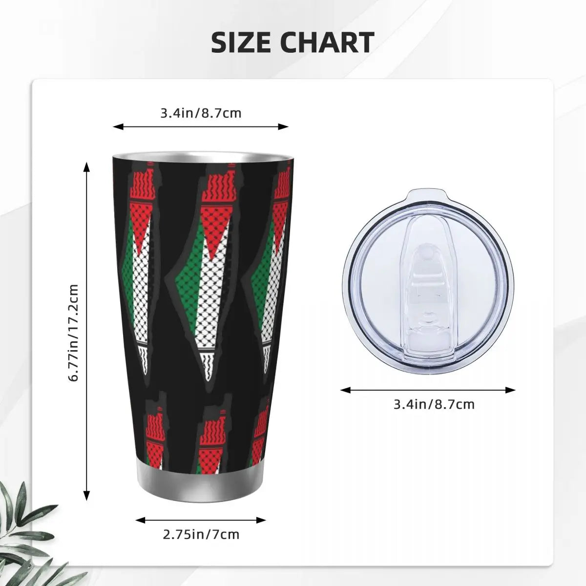 Palestine Flag Map, 20oz